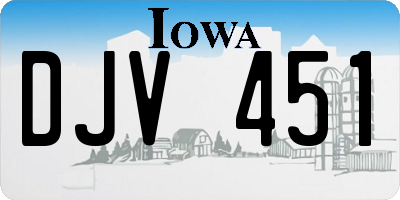 IA license plate DJV451
