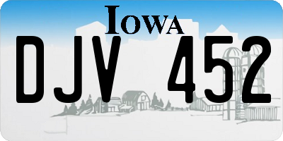 IA license plate DJV452