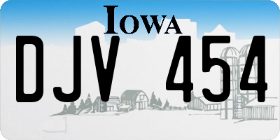 IA license plate DJV454