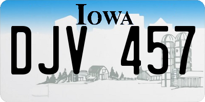 IA license plate DJV457
