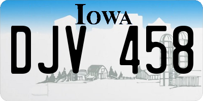 IA license plate DJV458