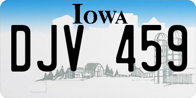IA license plate DJV459