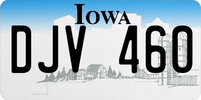 IA license plate DJV460