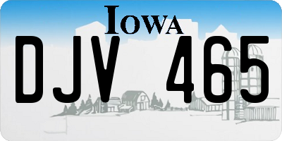 IA license plate DJV465