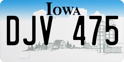 IA license plate DJV475