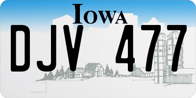 IA license plate DJV477