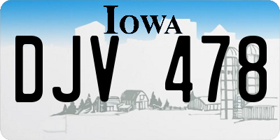 IA license plate DJV478