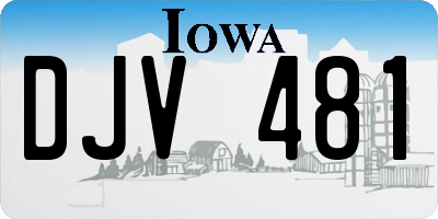 IA license plate DJV481