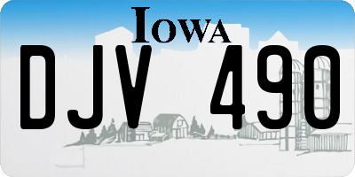 IA license plate DJV490
