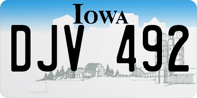 IA license plate DJV492