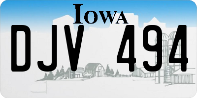 IA license plate DJV494