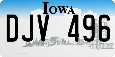 IA license plate DJV496