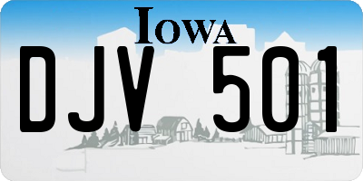 IA license plate DJV501