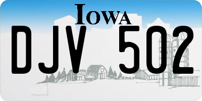 IA license plate DJV502