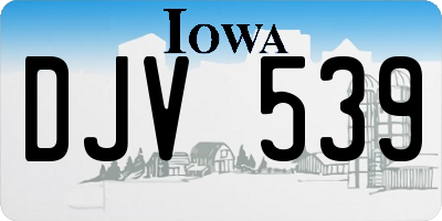 IA license plate DJV539