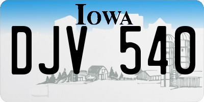 IA license plate DJV540