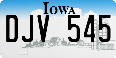 IA license plate DJV545