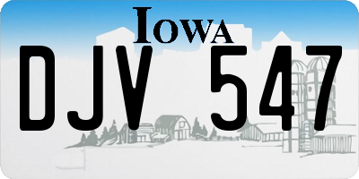 IA license plate DJV547