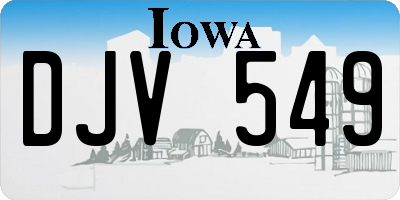 IA license plate DJV549