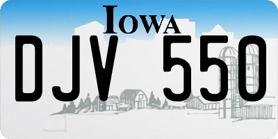 IA license plate DJV550