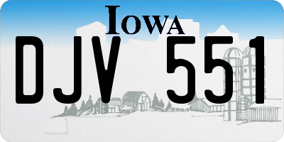 IA license plate DJV551