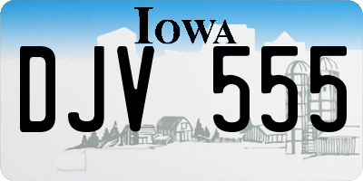 IA license plate DJV555