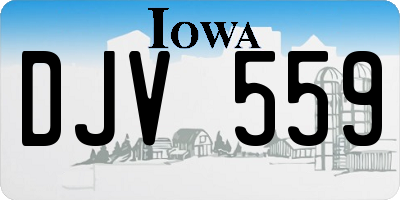 IA license plate DJV559