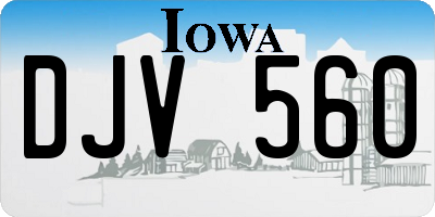 IA license plate DJV560