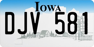 IA license plate DJV581