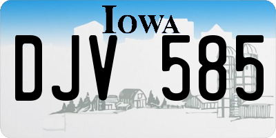 IA license plate DJV585