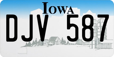 IA license plate DJV587