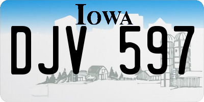 IA license plate DJV597