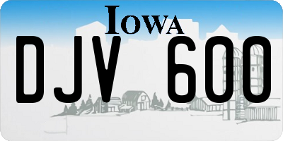 IA license plate DJV600