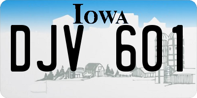 IA license plate DJV601