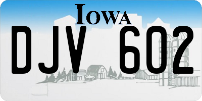 IA license plate DJV602