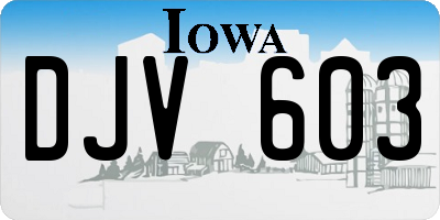 IA license plate DJV603
