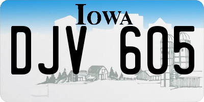 IA license plate DJV605