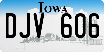 IA license plate DJV606