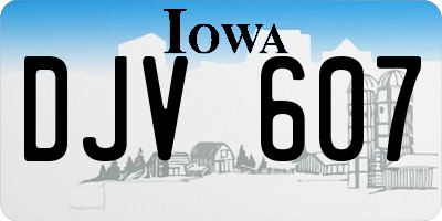 IA license plate DJV607