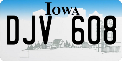 IA license plate DJV608