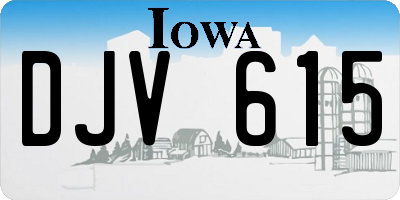 IA license plate DJV615