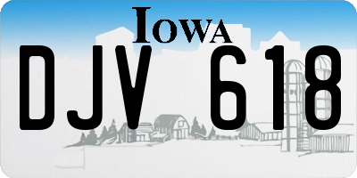 IA license plate DJV618