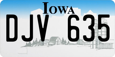 IA license plate DJV635