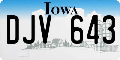 IA license plate DJV643