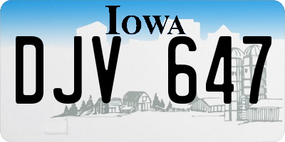 IA license plate DJV647