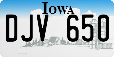 IA license plate DJV650