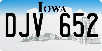 IA license plate DJV652