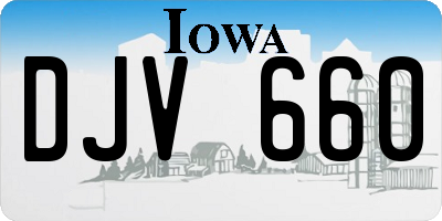 IA license plate DJV660