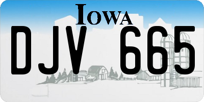 IA license plate DJV665