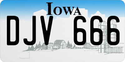 IA license plate DJV666